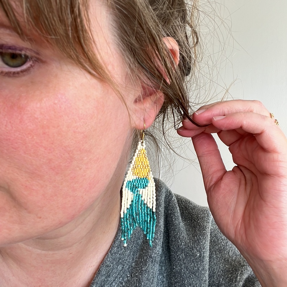 Handmade beaded mermaid earrings